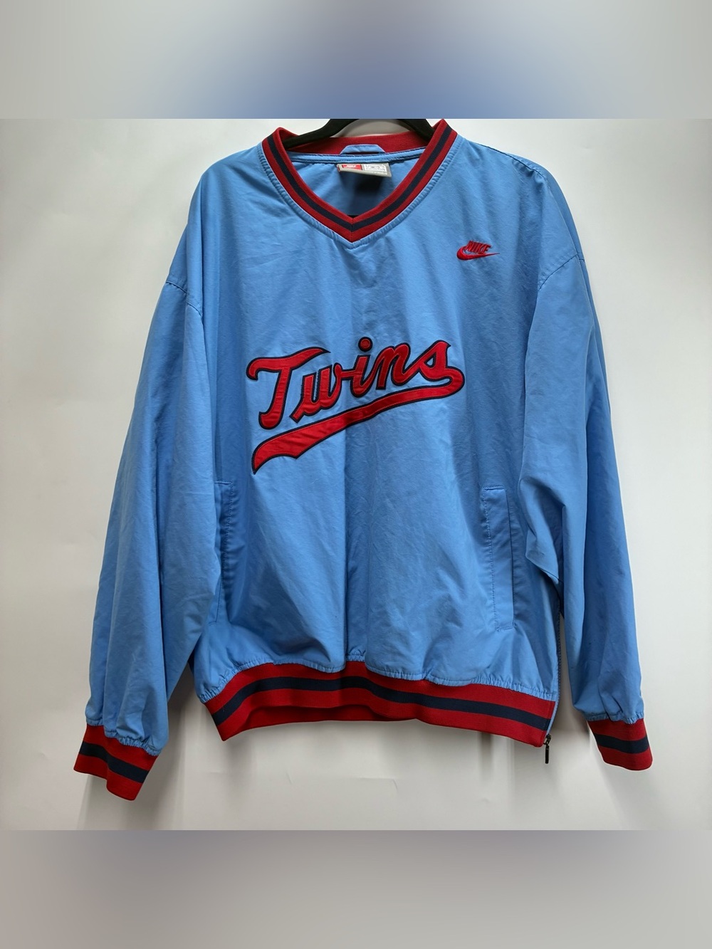Vintage 90s Nike Minnesota Twins MLB Pullover Mens Large Sweater Baseball Blue